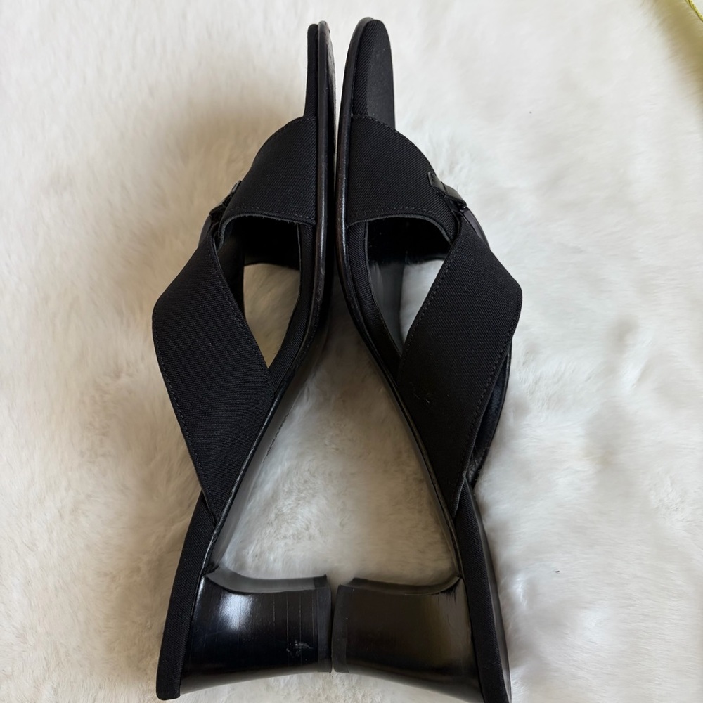 Salvatore Ferragamo Black Slip-On Heeled Sandals | 6.5 2 A - Picture 8 of 13
